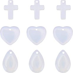 Opalite Opalite Pendants, with Iron and Brass Findings, Mixed Shapes, 30pcs/box