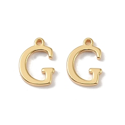 Letter G Латунные подвески, реальный 18 k позолоченный, Буква G, 9.5x7x1.3 мм, отверстие : 0.8 мм
