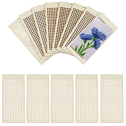 Floral White Handmade Wooden Embroidered Bookmark, Rectangle, Floral White, 130x60x2.5mm, Hole: 2.5mm
