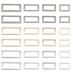 (52) Непрозрачная лаванда 48шт 12 стиль пряжки из сплава застежки, для лямки, обвязочные мешки, аксессуары для одежды, прямоугольные, разноцветные, 17.5~18.5x26~42x2 мм, внутренний диаметр: 11~11.5x19.5~35 мм, 4 шт / стиль