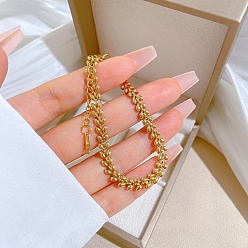 Лист 316 хирургические браслеты-цепочки из нержавеющей стали, цепочка ссылок, реальный 18 k позолоченный, лист, 7-1/8 дюйм (18.1 см)