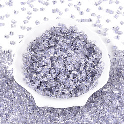 Светлый Стально-синий Прозрачные внутри цветные стеклянные бусины, треугольные, светло-стальной синий, 3.4x3.4~3.8x3.4~3.8 мм, отверстие : 1 мм, Около 7500 шт / фунт