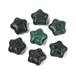 Vert De Mer Clair Perles de verre opaque Picasso, étoiles, vert de mer clair, 15~15.5x15.5~16x8~8.5mm, Trou: 1~1.5mm, environ 213 pcs / livre