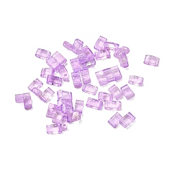 Фиолетовый 2 Прозрачный стеклянный бисер, , прямоугольные, фиолетовые, 5x2.5x2 мм, отверстие : 0.7 мм