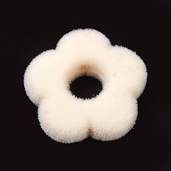 Blanched Almond Flocky Resin Beads, Flower, Blanched Almond, 14x15x4mm, Hole: 1.4mm