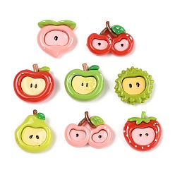 (52) Непрозрачная лаванда Непрозрачные кабошоны из смолы, фрукты, разноцветные, 18.5~22.5x20~25x5.5~7 мм