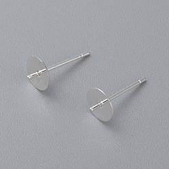 Серебро 304 Выводы серьги из нержавеющей стали шпилька, за половину пробурено бисера, серебряные, 13.5x8 мм, штифты : 0.8 мм