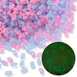 Сланцево-синий Светящиеся прозрачные акриловые бусины, арахис, светится в темноте, синевато-серый, 6.5~7x4x3~3.5 мм, отверстие : 1.4 мм