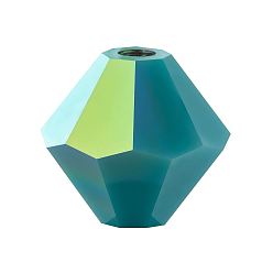 63030 200 Turquoise AB Хрустальные бусины preciosa®, чешский хрусталь, биконус(451 69 302 рондель), 63030 200 бирюзовый ab, 5 мм, отверстие : 1 мм