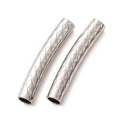 Stainless Steel Color 304 Stainless Steel Tube Beads, Stainless Steel Color, 35.5x6.5x6mm, Hole: 5mm