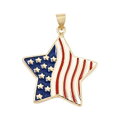 Star Alloy Enamel Pendants, Golden, Star Charms, 30.5x27.5x2mm, Hole: 4.5x3mm