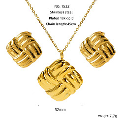 Rhombus 304 подвески и серьги-гвоздики из нержавеющей стали, золотые, ромб, 30 мм и 450 мм