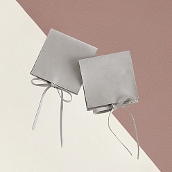 Светло-серый Мешок из волокна, для подарочных пакетов с завязками для ювелирных изделий, квадратный, светло-серый, 8x8 см