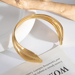 Настоящее золото 18K Модные 304 браслеты-манжеты из нержавеющей стали для женщин, реальный 18 k позолоченный, 1-1/8 дюйм (2.71 см), внутренний диаметр: 2-5/8 дюйм (6.8 см)