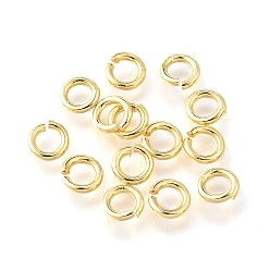 Настоящее золото 18K Латунные кольца прыжок открыт, долговечный, без кадмия и без свинца, стойки покрытие, реальный 18 k позолоченный, 6x1 мм, внутренний диаметр: 3.5 мм