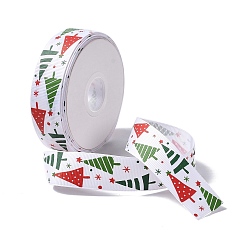 Colorido 25 yardas de cinta de grosgrain de poliéster con estampado de tema navideño, para la fabricación de la joyería diy, piso, colorido, 1 - pulgada (25.5 mm)