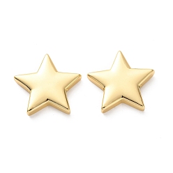Star Brass Beads, Cadmium Free & Lead Free, Rack Plating, Long-Lasting Plated, Real 18K Gold Plated, Star, 22x23x4mm, Hole: 1.5mm
