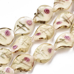 Кукурузный Шелк Бусины ручной работы бусины золотого песка, твист, цвет колоса кукурузы, 20~21x15~16x8~10 мм, отверстие : 1~1.4 мм