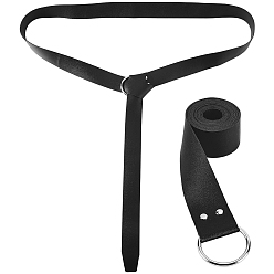 Черный 1ремни-цепочки из искусственной кожи, обхватывающие тело, литыми кольцами, платина, чёрные, 1930x41x1.5 мм