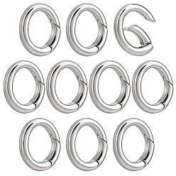 Платина 10шт. латунные пружинные кольца-затворы, овальные, платина, 14x11 мм