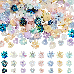 (52) Непрозрачная лаванда 240шт 3 стили непрозрачные смоляные бусины, с покрытием AB цвета, 5-лепестков цветка, разноцветные, 6~9.5x6.5~9.5x2.5 мм, отверстие : 1 мм, 80 шт / стиль