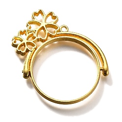Золотой Вращающиеся подвески из сплава с открытым безелем, для diy уф смолы, эпоксидная смола, без кадмия, без никеля и без свинца, плоский круглый с 5 -лепестковым цветком, золотые, 37.5x38x3.5 мм, отверстие : 1.6 мм