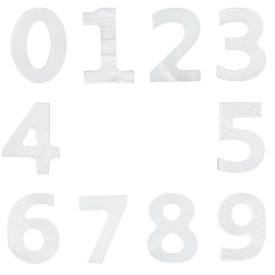 Number Natural Freshwater Shell Charms, Number 0~9, Number, 10x7~8x3mm, Hole: 0.8mm, 10pcs/box