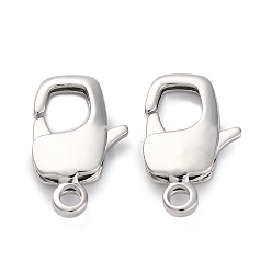 Платина Карабин-лобстеры, латунные, без кадмия, без никеля и без свинца, платина, 16x10x3 мм, отверстие : 1.8 мм