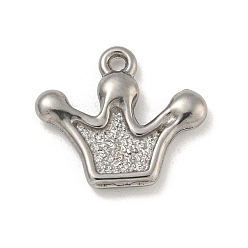 Нержавеющая Сталь Цвет Не тускнеющие 304 подвески из нержавеющей стали, корона очарование, цвет нержавеющей стали, 14.5x16.5x2.5 мм, отверстие : 1.2 мм