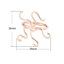 Розовое Золото Регулируемый 925 серебряное кольцо регулируемое кольцо фурнитура, настройки кольца с поворотным зубцом, розовое золото , картина: 29x26 мм, внутренний диаметр: 19 мм