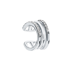 Серебро S925 серебряная геометрическая клипса для уха, модная, простая, стильная, не для прокалывания ушей