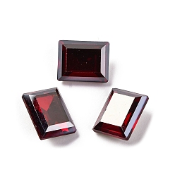 Сиамский Стеклянные стразы кабошоны, задние и задние, граненые, прямоугольные, Сиам, 10x8x5 мм