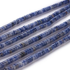 Blauer Fleck Jaspis Natürliche blaue Fleck Jaspis Perlen Stränge, heishi Perlen, Flache Runde / Scheibe, 4~4.5x2.5 mm, Bohrung: 0.7 mm, ca. 167 Stk. / Strang, 15.43 Zoll (39.2 cm)