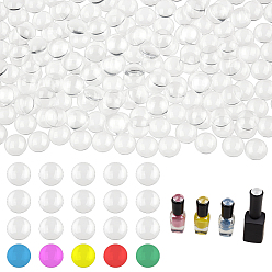 Прозрачный 200 шт. прозрачная стеклянная карта цветов лака для ногтей, круглые, прозрачные, 1.5x0.45 см