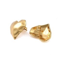 Golden 304 Stainless Steel Earrings, Heart, Golden, 20x17.5mm