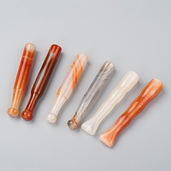 Mixed Color Natural Agate Beads, Dyed & Heated, Cigarette Holder, Mixed Color, 56~80x10.5~16.5mm, Hole: 2.5~8mm