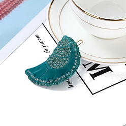 чирок Заколки для волос из ацетата целлюлозы со стразами, улитка, зелено-синие, 65 мм