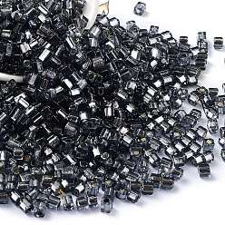 Прусский Синий Бисер из стекла , серебряная линия, квадратный, берлинская лазурь, 3~4x3x3 мм, отверстие : 1.2 мм, Около 6300 шт / фунт