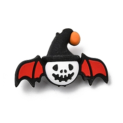 Bat Силиконовые бусины, фокусные бусы, красные, летучая мышь, 21x34.5x12 мм, отверстие : 2.9 мм