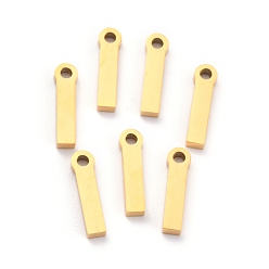 Letter I 304 подвески из нержавеющей стали, матовый стиль, греческий алфавит, золото, letter.i, letter.i: 11.5x3x1.5 мм, отверстие : 1.5 мм