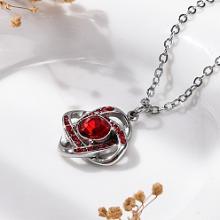 Нержавеющая Сталь Цвет 304 ожерелья из нержавеющей стали с подвеской в виде перекрещенных цепочек и гиацинтом для женщин, цвет нержавеющей стали, 15.94 дюйм (40.5 см)