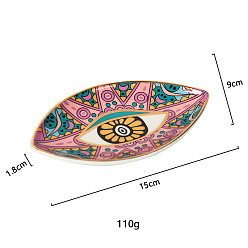 Pink Поднос для демонстрации ювелирных изделий из керамики для глаз, Органайзер для ювелирных изделий, для хранения ожерелий, колец, подвесок, розовые, 15x9x1.8 см