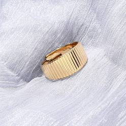 Настоящее золото 18K 304 открытые манжеты из нержавеющей стали для женщин, ионное покрытие (ip), реальный 18 k позолоченный, 9 мм, внутренний диаметр: 17.2 мм