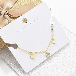 Настоящее золото 18K Браслеты с подвесками из латуни с микропаве из прозрачных кубических цирконий для женщин, сердце, реальный 18 k позолоченный, 6-7/8 дюйм (17.5 см)