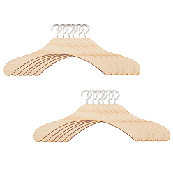 Белый Навахо 12шт миниатюрные деревянные вешалки для кукольной одежды, железными крюками, аксессуары для кукольного шкафа, имитирующие украшения, навахо белый, 72x150x4.5 мм