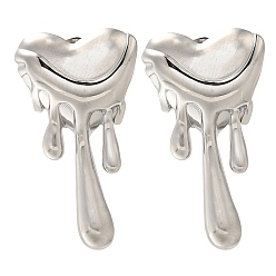 Нержавеющая Сталь Цвет 304 Серьги из нержавеющей стали, цвет нержавеющей стали, 32x17 мм