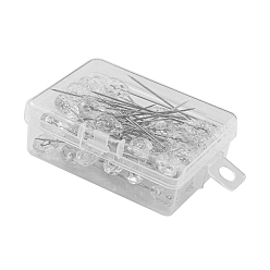 Pear 50шт. стальные иглы для позиционирования швейных изделий с кристаллической головкой, швейные булавки ручной работы для фиксации ткани, украшение свадебного букета плоскими иглами, корсажные булавки, груша, 52x8 мм