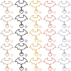 (52) Непрозрачная лаванда 30 наборы 5 цвета сплава поворотные застежки, летучая мышь, разноцветные, 40x40x6 мм, отверстие : 9x5 мм