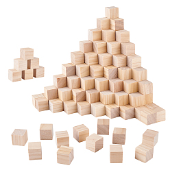 Кукурузный Шелк Незаконченный деревянный кубический блок для рукоделия, цвет колоса кукурузы, 25x25x24.5 мм, 350 шт