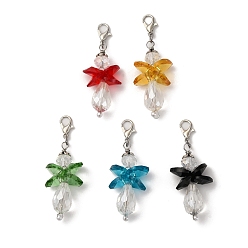 (52) Непрозрачная лаванда Стеклянные подвески в виде ангела, с цинковым сплавом застежками омаров коготь, разноцветные, 52 мм